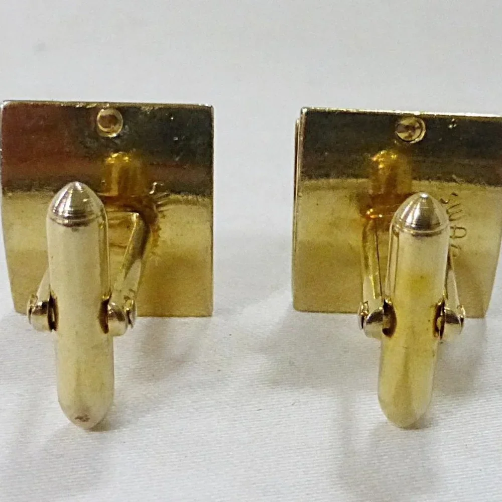 Vtg Swank cufflink square gold tone men‎ accessories old money preppy